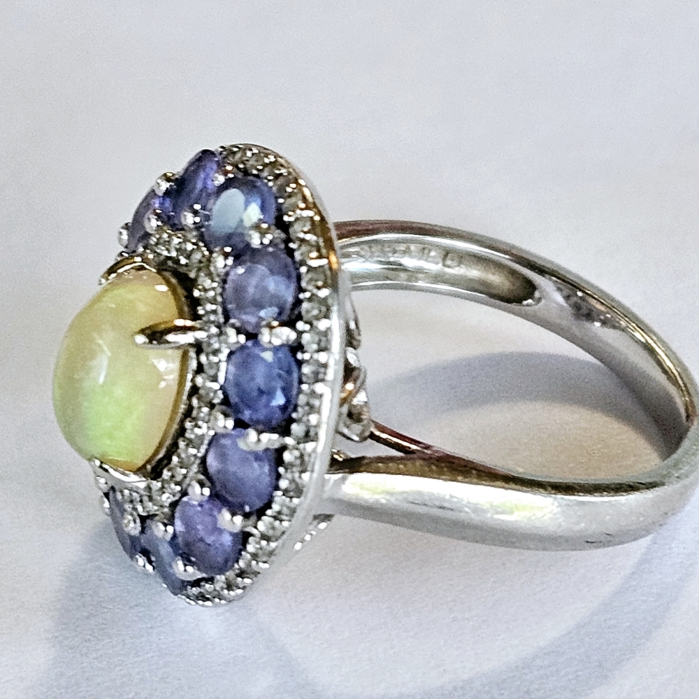 Natural Tanzanite & Opal Ring Size 8-ish! 💍 - Picture 6 of 11